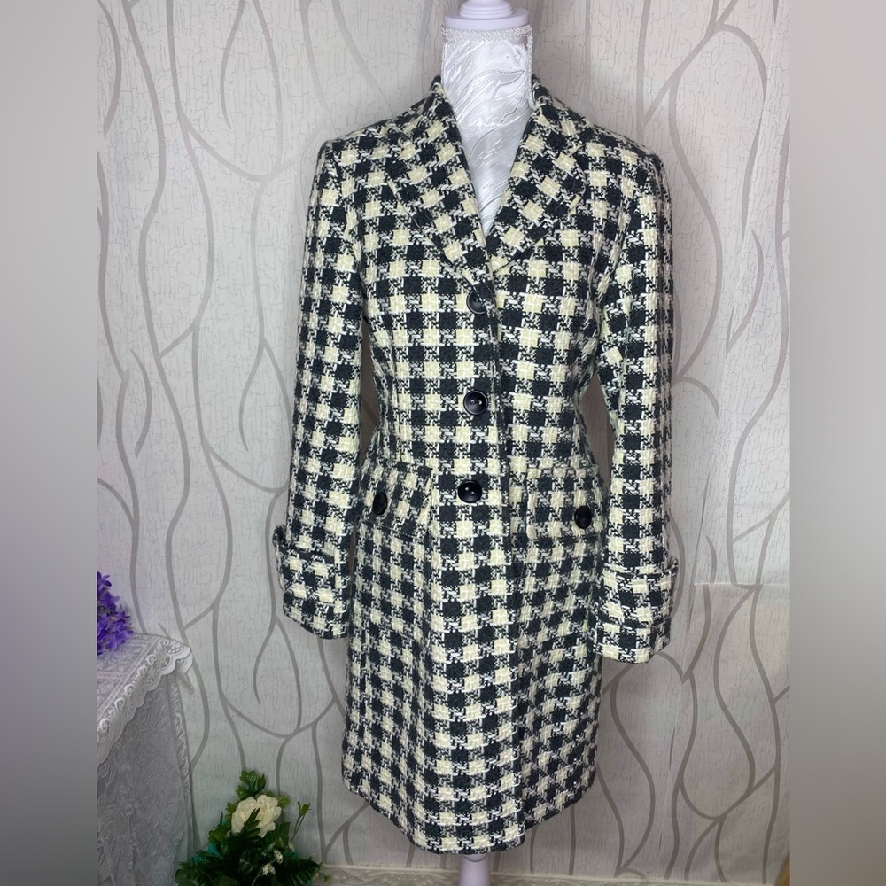 🌷 Linea Domani 🌷 Checkered Wool Coat